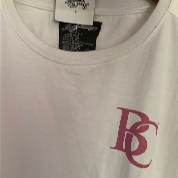 Classic White Tee with Pink Accents - Picture 2 of 6
